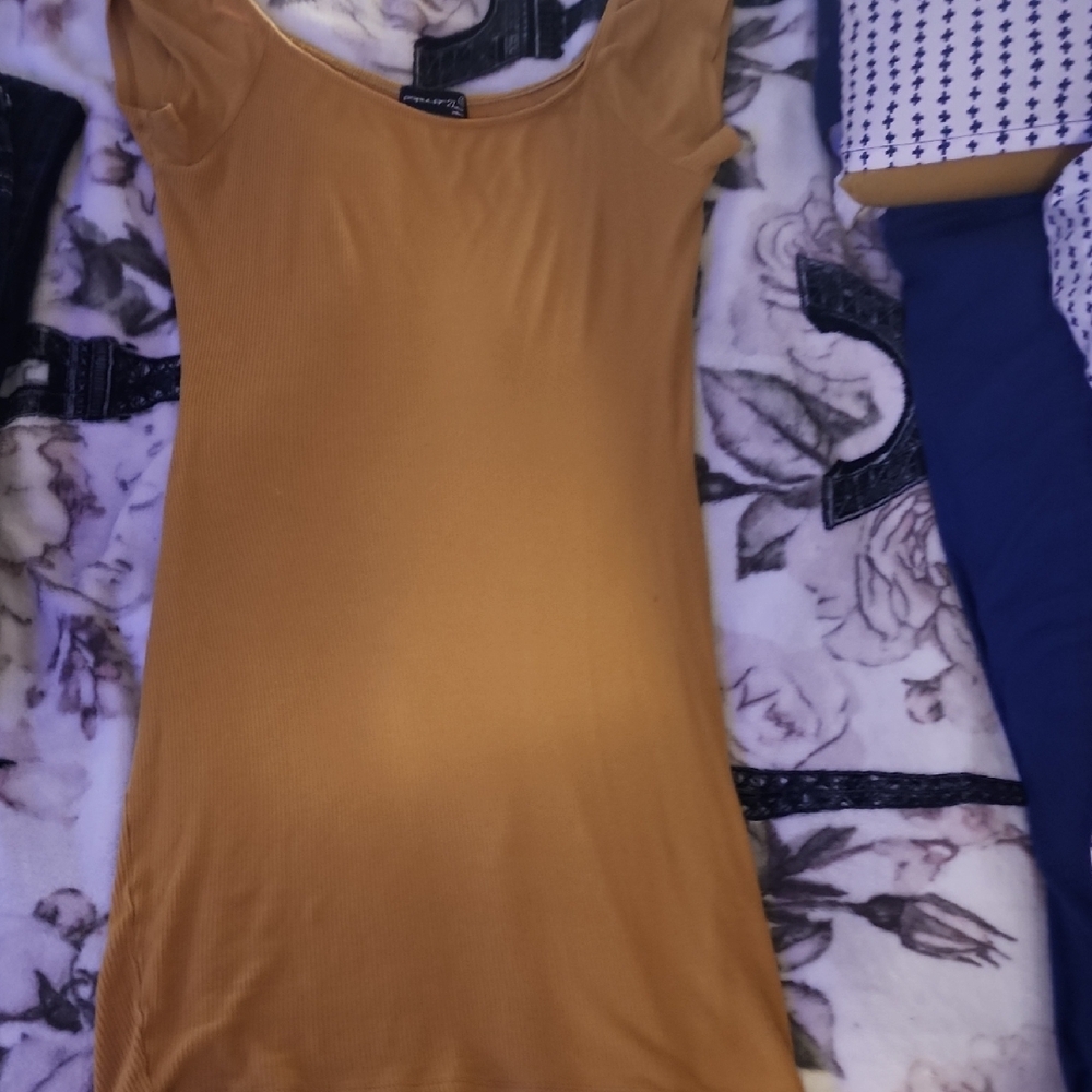 Mustard Yellow Short Sleeve Dress